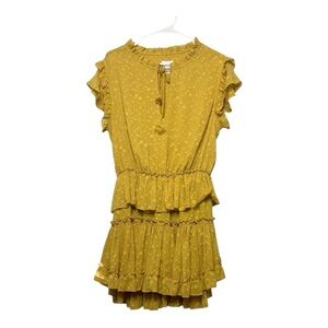 Women’s MISA Los Angeles Lilian Dress in Saffron Clip Dot, size medium